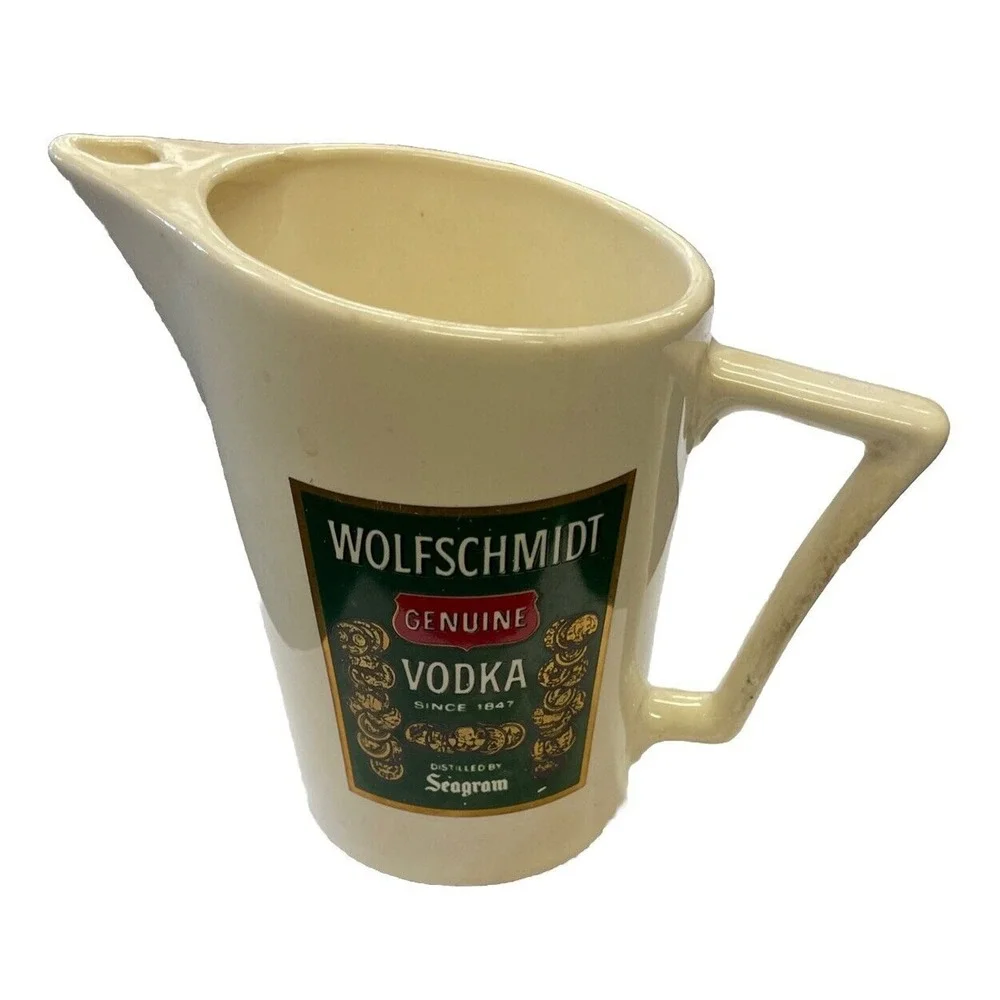 Wolfschmidt Vodka Advertising Pub Pitcher Ceramic